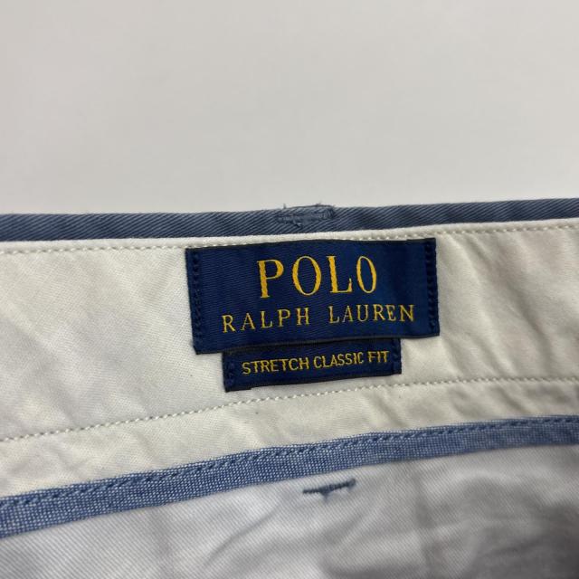 古着 ポロ・ラルフローレン POLO RALPH LAUREN ショートパンツ チノパン ポロチノ 大きいサイズ ワンポイントロゴ w42  ブルー系 メンズ