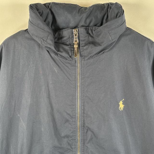 古着 90s/90年代 ポロバイラルフローレン Polo by Ralph Lauren ナイロンジャケット ブルゾン フリースライナー L ネイビー メンズ_1