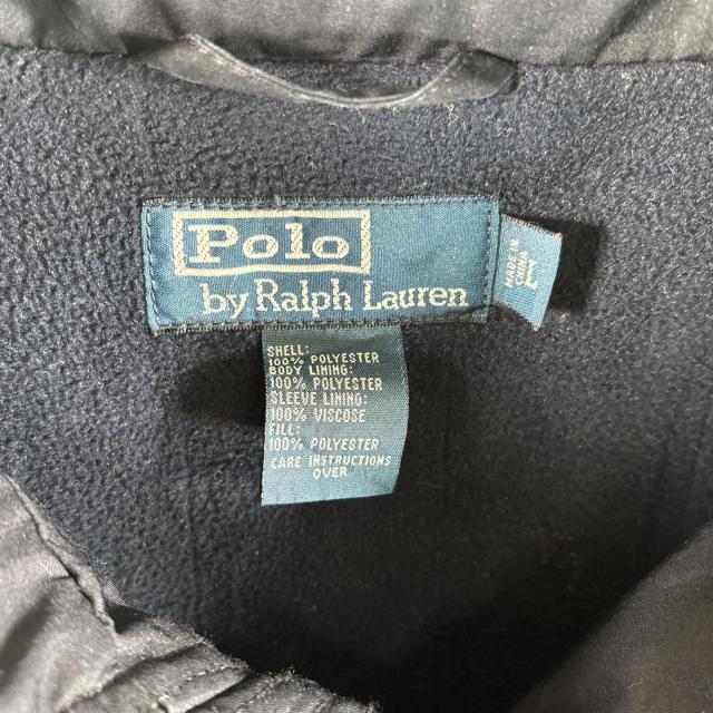古着 90s/90年代 ポロバイラルフローレン Polo by Ralph Lauren ナイロンジャケット ブルゾン フリースライナー L ネイビー メンズ_4