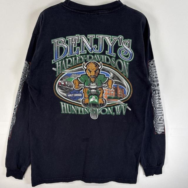 古着 ハーレーダビッドソン HARLEY DAVIDSON 長袖Tシャツ 両面 ラバー