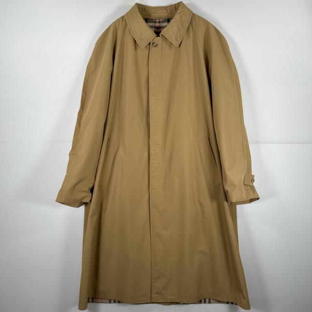 90s ヴィンテージ Burberrys ステンカラーコートノバチェックベージュ 激レア】90s Burberry バーバリー ステンカラーコート ノバ