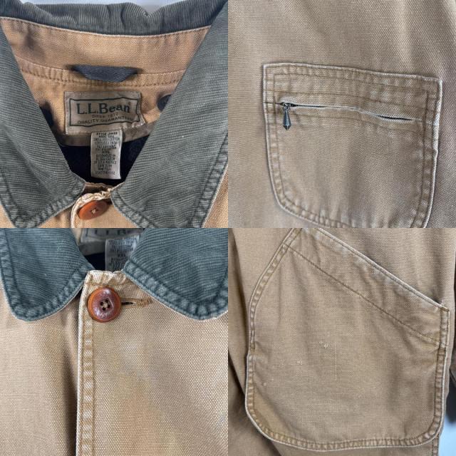 古着 90s/90年代 エルエルビーン L.L.Bean コート ハンティングジャケット ダック地 ライナー付き カバーオール 2XL  ブラウン メンズ