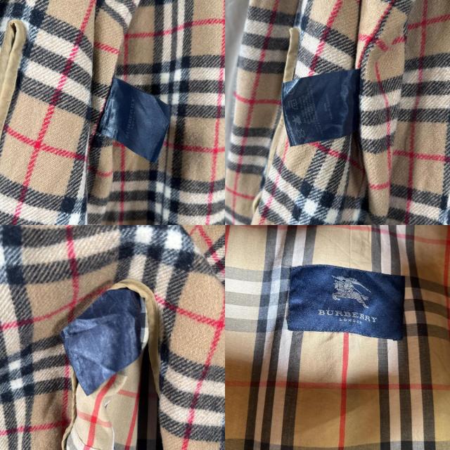古着 バーバリー BURBERRY 長袖 ステンカラーコート イギリス製 裏地 ライナー付き ノバチェック ロング ジャケット ベージュ メンズ_7