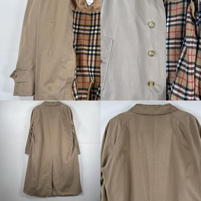 古着 バーバリー BURBERRY 長袖 ステンカラーコート イギリス製 裏地 ライナー付き ノバチェック ロング ジャケット ベージュ メンズ_8