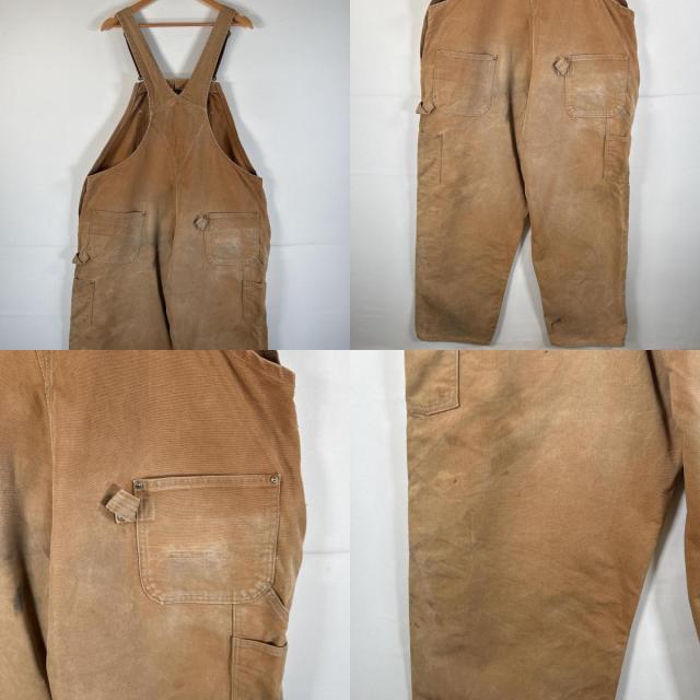古着 カーハート Carhartt USA製 オーバーオール ダック ワンポイント