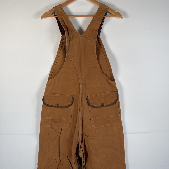 古着 80s/80年代 ヴィンテージ カーハート Carhartt USA製 オーバーオール ダック ワンポイントロゴ ワーク 100YEARS w32 L34 キャメル 古着 80s/80年代 ヴィンテージ カーハート Carhartt USA製