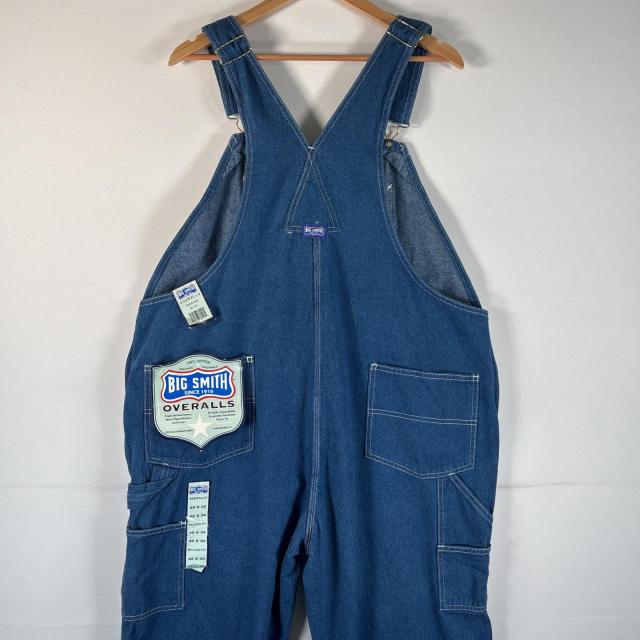 古着 ビッグスミス Big Smith オーバーオール デニム デッドストック タグ付き ワーク ペインター 大きいサイズ w40 L30 ブルー系 メンズ