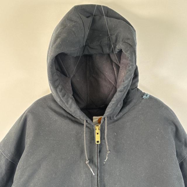 古着 カーハート Carhartt USA製 ダック ワークジャケット アクティブジャケット ワンポイントロゴ 大きいサイズ XXXL  ブラック メンズ_1