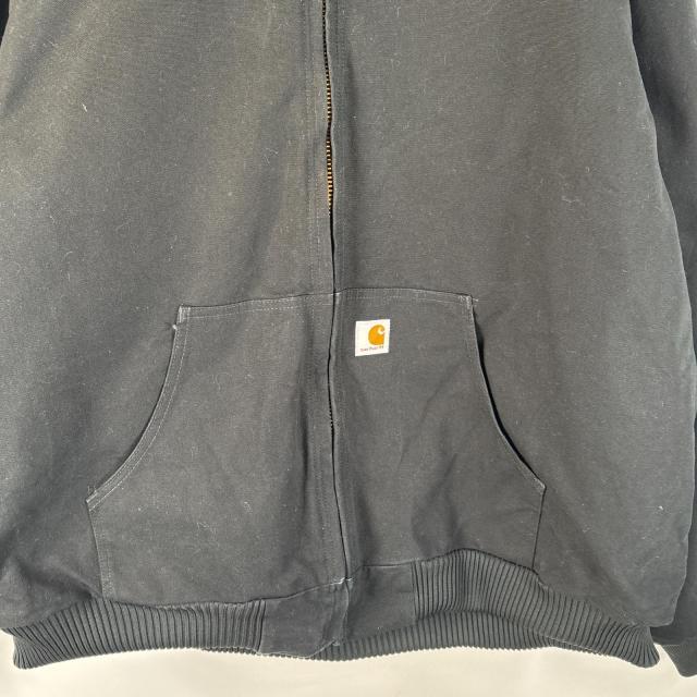古着 カーハート Carhartt USA製 ダック ワークジャケット アクティブジャケット ワンポイントロゴ 大きいサイズ XXXL  ブラック メンズ_2