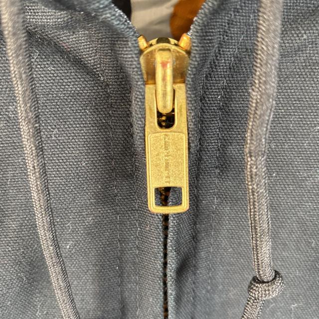古着 カーハート Carhartt USA製 ダック ワークジャケット アクティブジャケット ワンポイントロゴ 大きいサイズ XXXL  ブラック メンズ_4