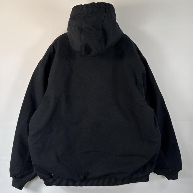 古着 カーハート Carhartt USA製 ダック ワークジャケット アクティブジャケット ワンポイントロゴ 大きいサイズ XXXL  ブラック メンズ_8