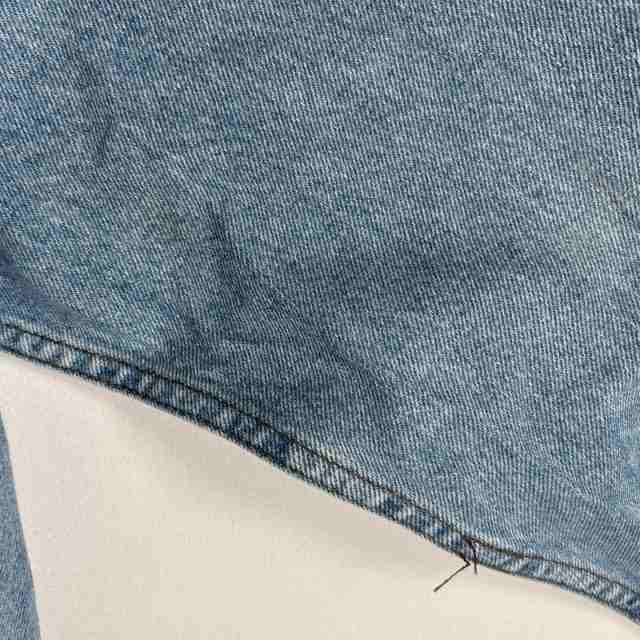 古着 ハーレーダビッドソン HARLEY DAVIDSON デニムジャケット バックプリント刺繍 大きいサイズ ビッグロゴ レザーパッチ XXXL ブルー系
