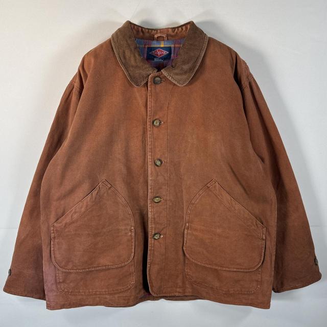 古着 90s/90年代 ビッグヤンク BIG YANK ダック ハンティングジャケット カバーオール 裏地チェック 大きいサイズ XL  ブラウン系