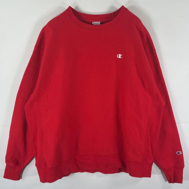 チャンピオン リバースウィーブ 刺繍ロゴ 赤 レッド 90s Champion