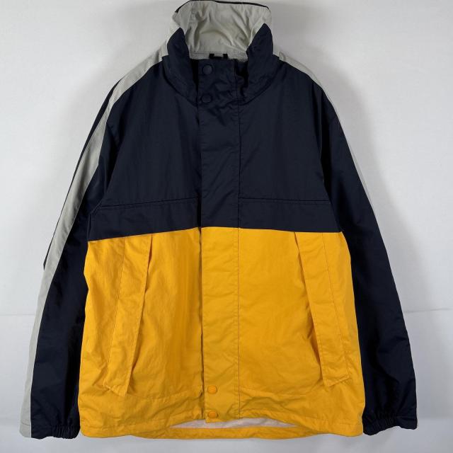 古着 ノーティカ NAUTICA ナイロンジャケット セーリングジャケット パーカー 大きいサイズ 袖ロゴ ウィンドブレーカー XL ネイビー