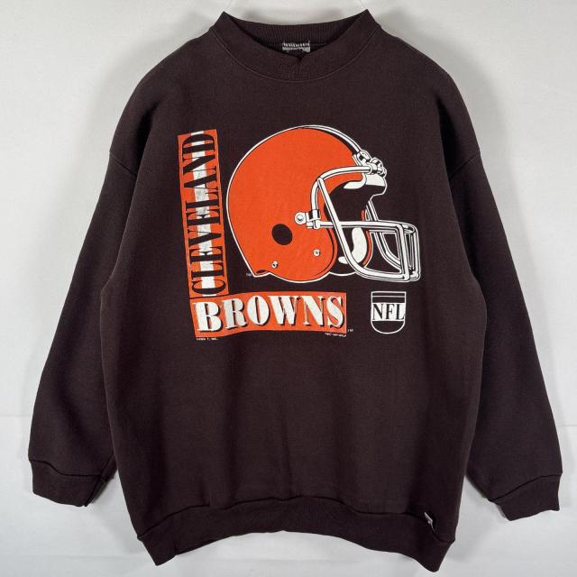 古着 90s/90年代 ロゴセブン LOGO7 スウェット トレーナー NFL チームプリントロゴ BROWNS コピーライト ブラウン メンズ