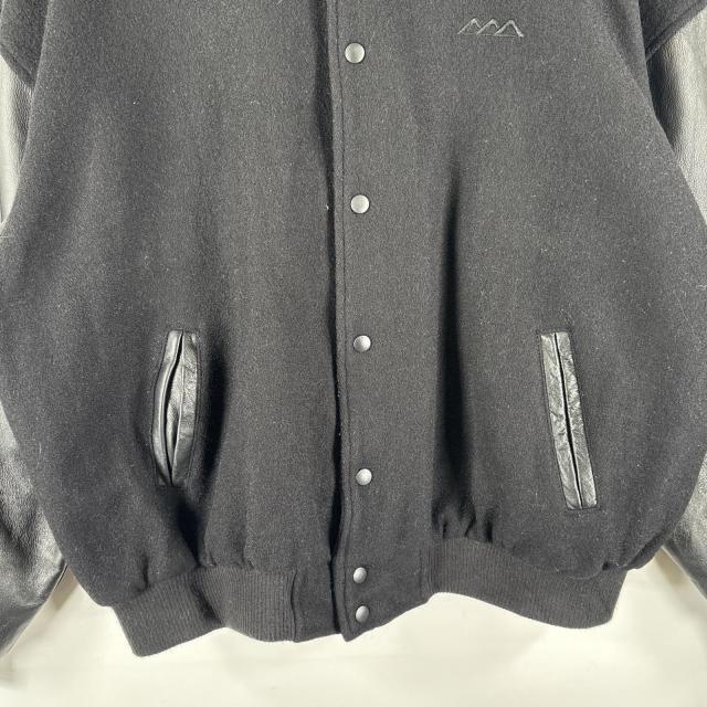 古着 スタジャン ウールレザー アワードジャケット ワンポイント刺繍