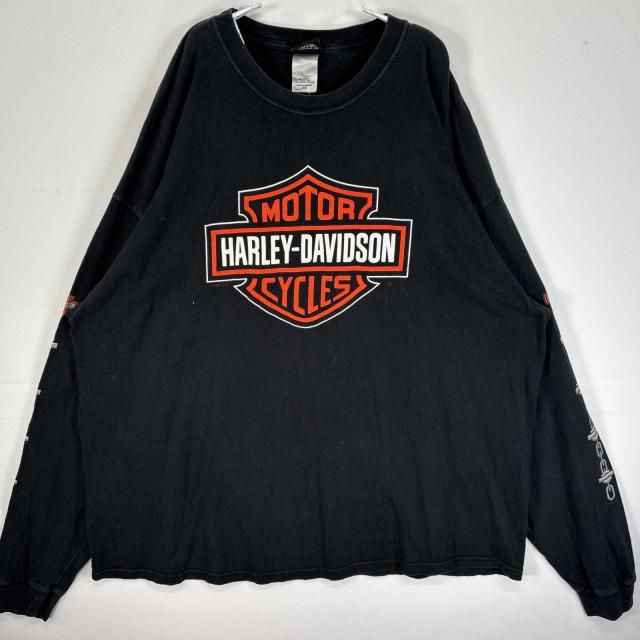 Harley Davidson ハーレーダビットソン 長袖 Tシャツ 黒 L ハーレーダビットソン Harley Davidsonブラック Tシャツ Lサイズ L
