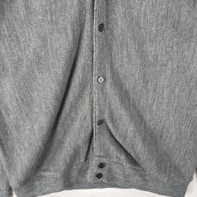 80s アクリル ニット カーディガン Lサイズ USA製 アメリカ古着 グレー 無地 ワンポイント刺繍 セーター ヴィンテージ VINTAGE オールド ジャンセン JANTZEN 80s アクリルカーディガン 大きめ ニット USA製