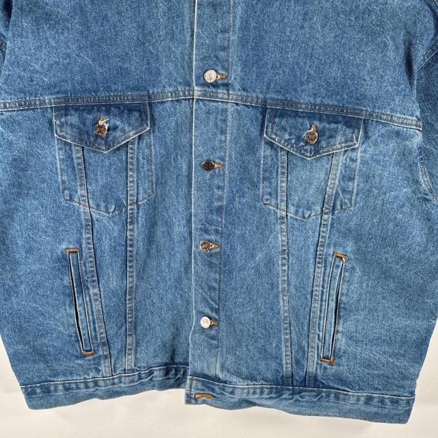 古着 90s/90年代 USA製 デニムジャケット ケロッグデザインロゴ バック