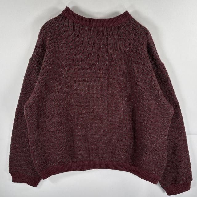 古着 90s/90年代 エルエルビーン L.L.Bean ウールニットセーター バーズアイ ノルウェー製 クルーネック 大きいサイズ XL  レッド系