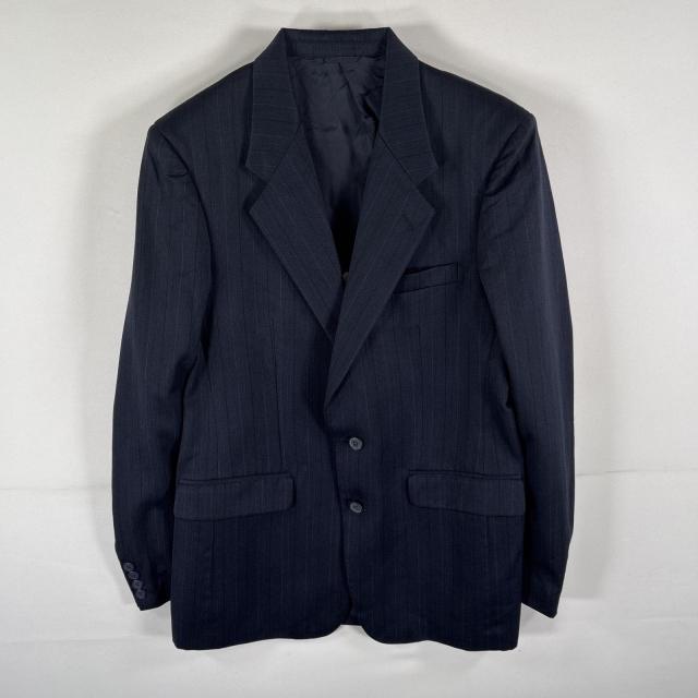 イヴサンローラン ノーカラージャケット ドット柄 ウール プロミックス