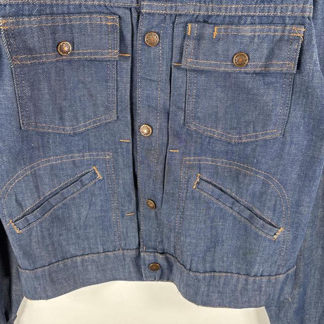 古着 70s/70年代 ヴィンテージ ジェーシーペニー JC Penney デニムジャケット バットダイデニム スナップボタン 濃紺 メンズ_2