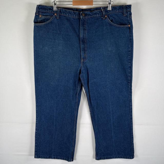 古着 リーバイス Levis USA製 デニムパンツ 20517-0217 517 ブーツカット オレンジタブ ボタン裏「206」 w46 L32  ブルー メンズ