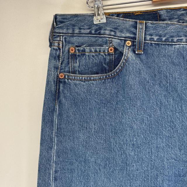 古着 リーバイス Levis USA製 デニムパンツ 501 ストレート 5ポケット ジーンズ ジーパン 大きいサイズ ボタンフライ w42 L36 ブルー_4