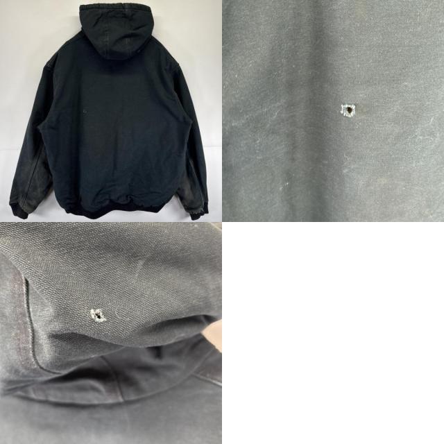 古着 カーハート Carhartt ワークジャケット アクティブジャケット ダック ワンポイントロゴ 大きいサイズ パーカー 中綿  ブラック_9