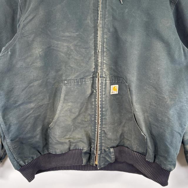 古着 カーハート Carhartt ワークジャケット アクティブジャケット ダック ワンポイントロゴ 大きいサイズ パーカー 中綿  ブラック_2