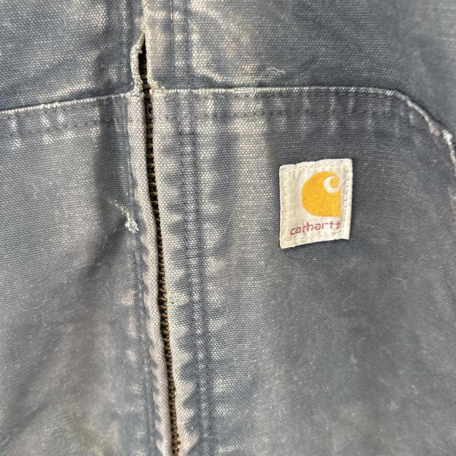 古着 カーハート Carhartt ワークジャケット アクティブジャケット ダック ワンポイントロゴ 大きいサイズ パーカー 中綿  ブラック_3
