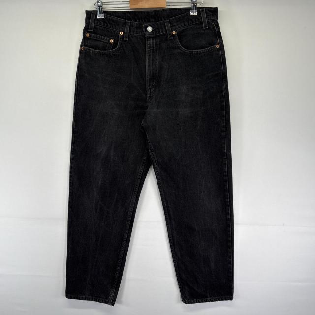 古着 リーバイス Levis USA製 デニムパンツ テーパード 550 ワーク 5ポケット ジーンズ ジーパン 色落ち w36 L30  ブラック メンズ
