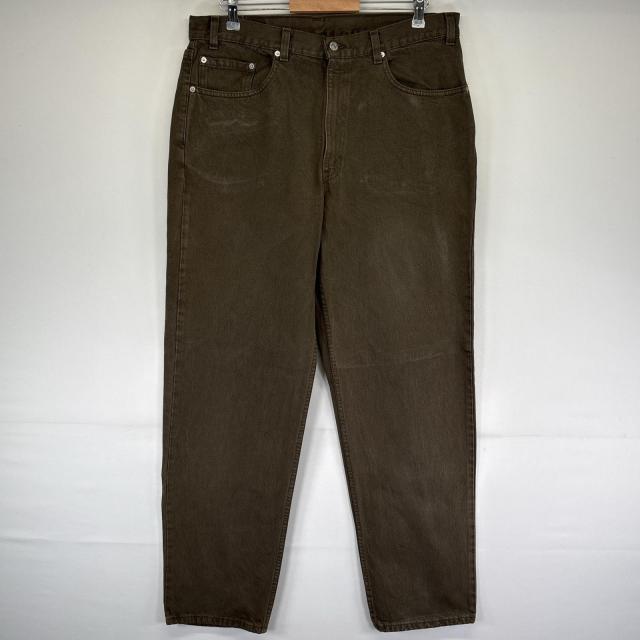古着 90s/90年代 リーバイス Levis USA製 デニムパンツ 550 テーパード 5ポケット 大きいサイズ ジーンズ ジーパン w3L32  グリーン系