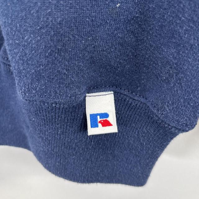 古着 90s USA製 Russell 無地 ソリッド 前V セットイン スウェット トレーナー ネイビー XL 90s RUSSELL ラッセル パーカー 無地ソリッド ネイビー USA製 L 90s