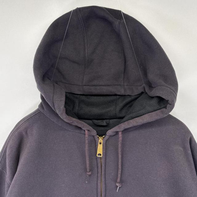 古着 カーハート Carhartt パーカー フルジップ フーディ スウェット 裏地メッシュ ワンポイントロゴ 大きいサイズ  ブラック メンズ 古着 カーハート Carhartt パーカー フルジップ フーディ スウェット