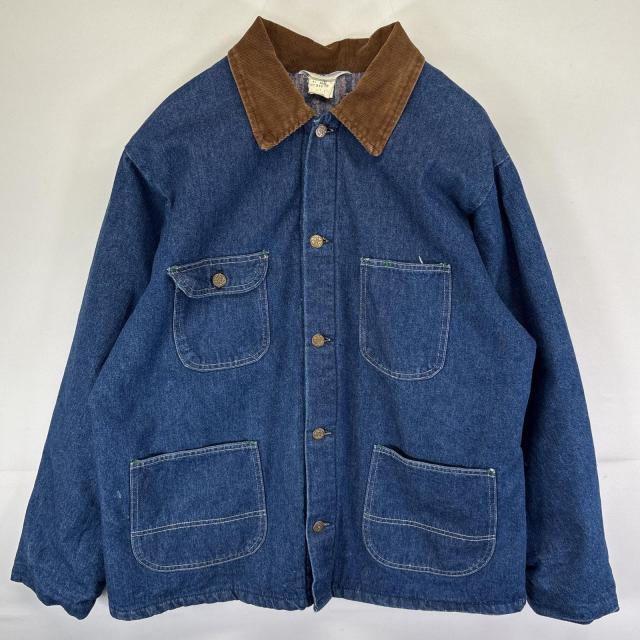 古着 70s/70年代 ヴィンテージ キー key USA製 カバーオール デニム ブランケットライナー 大きいサイズ ワーク 44 REGULAR ブルー