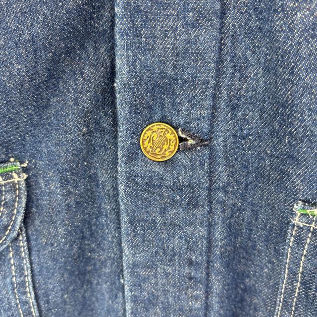 古着 70s/70年代 ヴィンテージ キー key USA製 カバーオール デニム ブランケットライナー 大きいサイズ ワーク 44 REGULAR ブルー