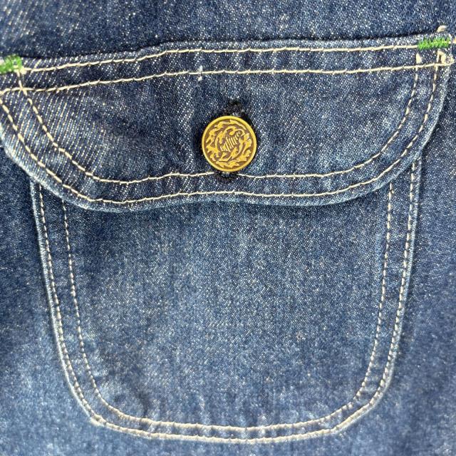 古着 70s/70年代 ヴィンテージ キー key USA製 カバーオール デニム ブランケットライナー 大きいサイズ ワーク 44 REGULAR ブルー