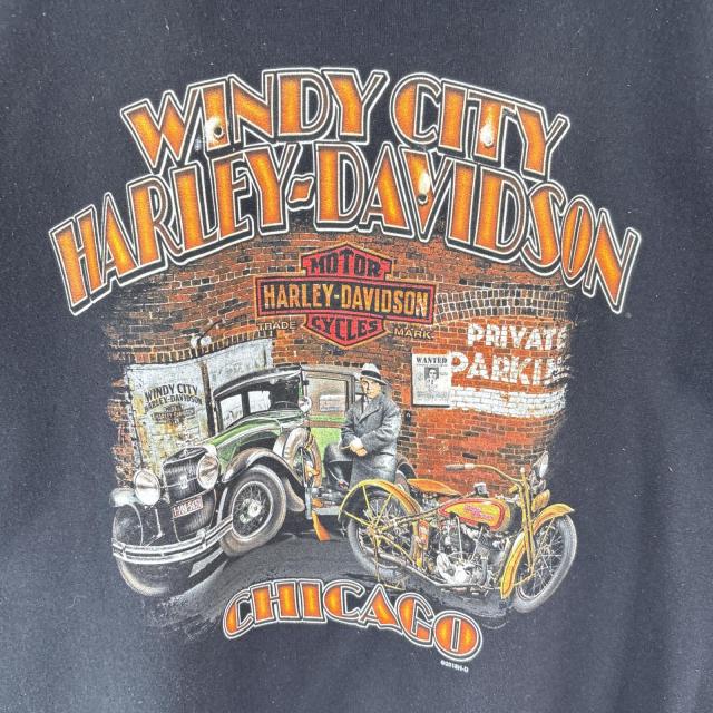 古着 ハーレーダビッドソン HARLEY DAVIDSON パーカー スウェット バックプリント イラスト 大きいサイズ プルオーバー 2XL ブラック_8