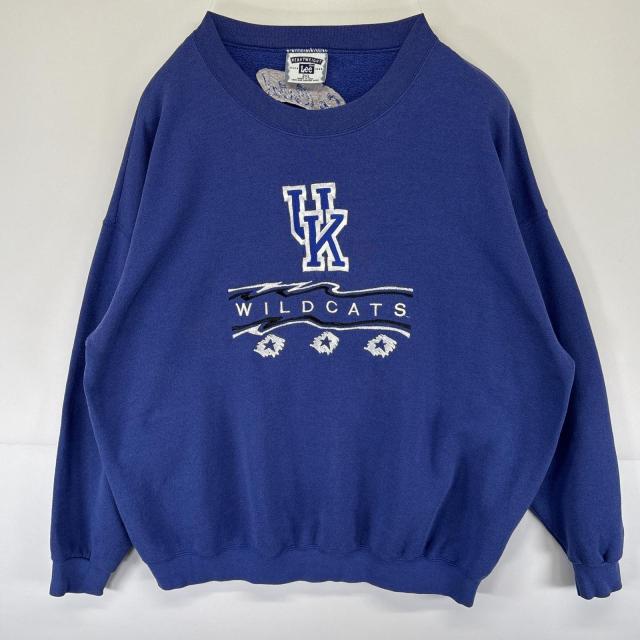 古着 リー Lee USA製 スウェット トレーナー ケンタッキー大学 ロゴ刺繍 クルーネック 大きいサイズ XXL ブルー系 メンズ