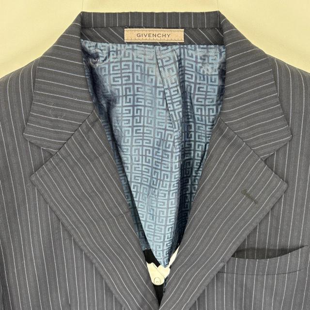 古着 ジバンシー Givenchy テーラードジャケット ストライプ スーツ 胸 