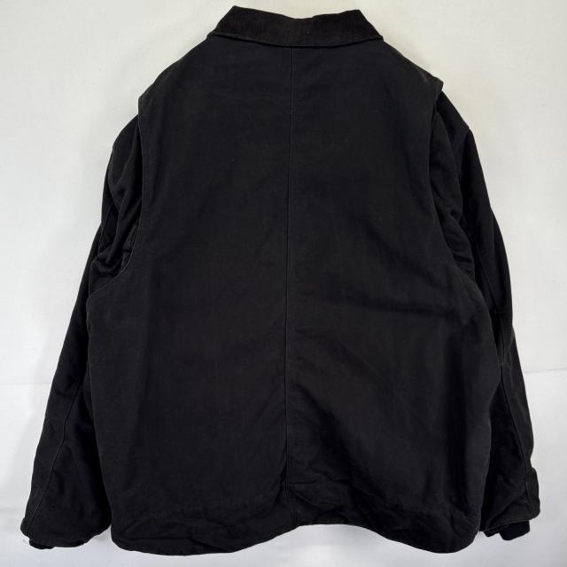 古着  DRI−DUCK ワークジャケット ダック地 デトロイトジャケットタイプ 中綿 大きいサイズ フルジップ 2XLT  ブラック メンズ 古着 DRI−DUCK ワークジャケット ダック地 デトロイトジャケット