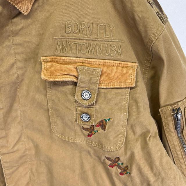 古着 BORN FLY カバーオール サファリジャケット 大きいサイズ ボア