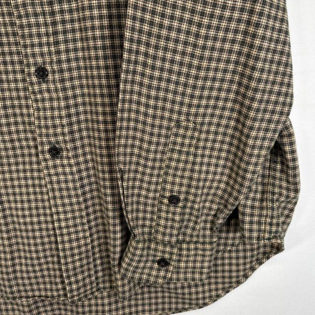 古着 90s/90年代 ポロバイラルフローレン Polo by Ralph Lauren 長袖シャツ ロゴ 刺繍 フラップポケ チェック G.I.SHIRT L
