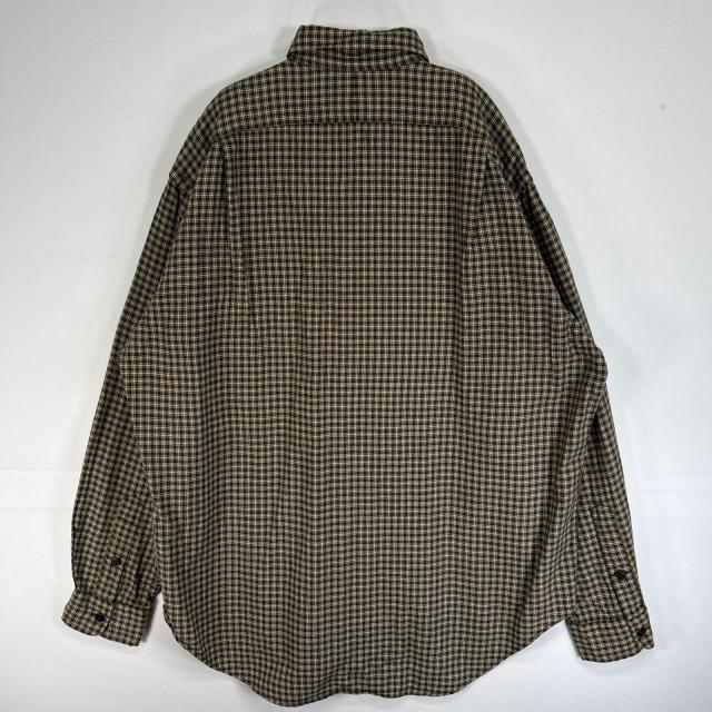 古着 90s/90年代 ポロバイラルフローレン Polo by Ralph Lauren 長袖シャツ ロゴ 刺繍 フラップポケ チェック G.I.SHIRT L