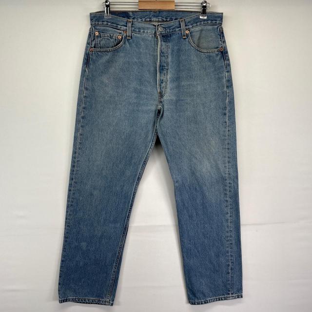古着 リーバイス Levis USA製 デニムパンツ 501 ストレート ボタンフライ ジーンズ ジーパン 長ズボン w36 L30  ブルー メンズ