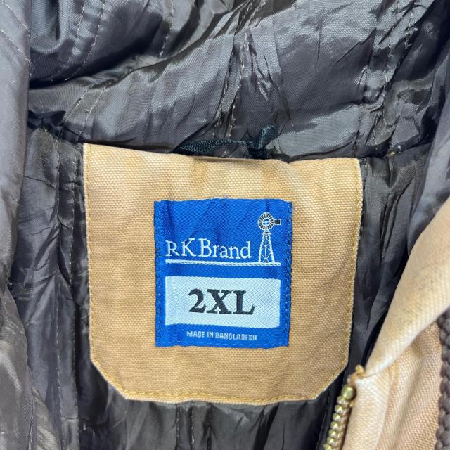 古着 RK Brand ワークジャケット ダック パーカー 中綿 大きいサイズ 