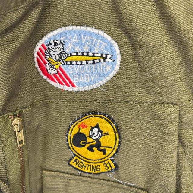 古着 長袖つなぎ イギリス軍 オールインワン ミリタリー 戦闘服 ワッペン 大きいサイズ ジャンプスーツ 180/104  グリーン メンズ 古着 長袖つなぎ イギリス軍 オールインワン ミリタリー 戦闘服