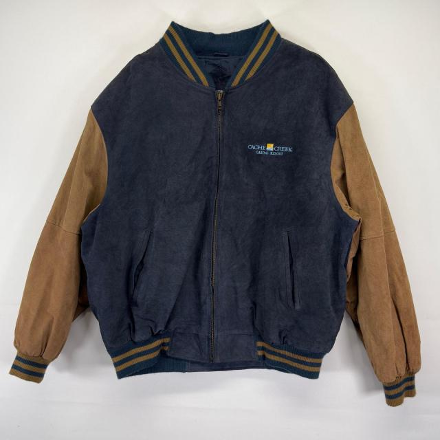 古着 PORT AUTHORITY スタジャン レザージャケット スウェード CACHE